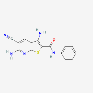 3,6-diamino-5-cyano-N-(4-methylphenyl)thieno[2,3-b]pyridine-2-carboxamide