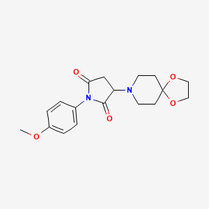 molecular formula C18H22N2O5 B4572441 3-(1,4-二氧杂-8-氮杂螺[4.5]癸-8-基)-1-(4-甲氧基苯基)-2,5-吡咯烷二酮 