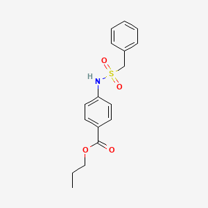 molecular formula C17H19NO4S B4572456 4-[(苄磺酰)氨基]苯甲酸丙酯 