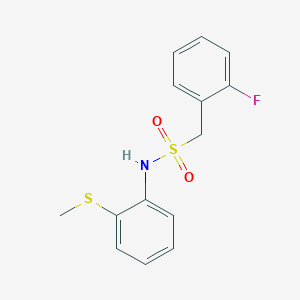 molecular formula C14H14FNO2S2 B4572458 1-(2-氟苯基)-N-[2-(甲硫基)苯基]甲磺酰胺 