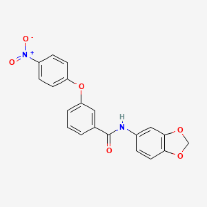 molecular formula C20H14N2O6 B4572485 N-1,3-苯并二氧杂-5-基-3-(4-硝基苯氧基)苯甲酰胺 