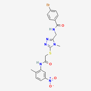 molecular formula C20H19BrN6O4S B4572502 4-溴-N-{[4-甲基-5-({2-[(2-甲基-5-硝基苯基)氨基]-2-氧代乙基}硫)-4H-1,2,4-三唑-3-基]甲基}苯甲酰胺 