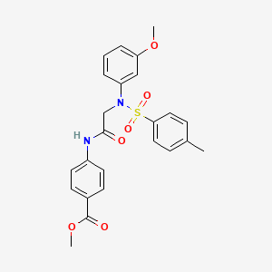 molecular formula C24H24N2O6S B4572519 4-({N-(3-甲氧苯基)-N-[(4-甲苯磺酰基)甘氨酰]氨基}苯甲酸甲酯 