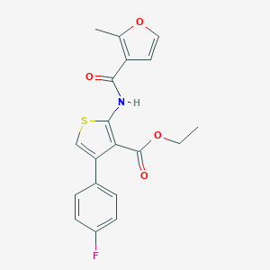 molecular formula C19H16FNO4S B457253 Ethyl 4-(4-fluorophenyl)-2-[(2-methyl-3-furoyl)amino]-3-thiophenecarboxylate 