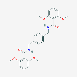 molecular formula C26H28N2O6 B457255 N-(4-{[(2,6-dimethoxybenzoyl)amino]methyl}benzyl)-2,6-dimethoxybenzamide 