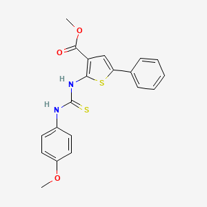 molecular formula C20H18N2O3S2 B4572550 methyl 2-({[(4-methoxyphenyl)amino]carbonothioyl}amino)-5-phenyl-3-thiophenecarboxylate 