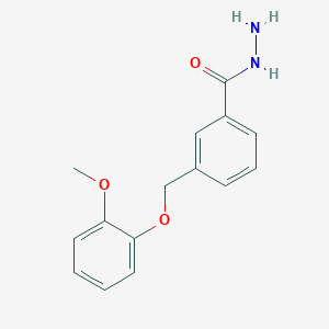 molecular formula C15H16N2O3 B457256 3-[(2-Methoxyphenoxy)methyl]benzohydrazide CAS No. 438464-05-2