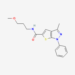 molecular formula C17H19N3O2S B4572572 N-(3-methoxypropyl)-3-methyl-1-phenyl-1H-thieno[2,3-c]pyrazole-5-carboxamide 