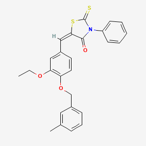 molecular formula C26H23NO3S2 B4572578 (5E)-5-{3-ethoxy-4-[(3-methylbenzyl)oxy]benzylidene}-3-phenyl-2-thioxo-1,3-thiazolidin-4-one 