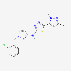 N-[1-(2-CHLOROBENZYL)-1H-PYRAZOL-3-YL]-N-[5-(1,3-DIMETHYL-1H-PYRAZOL-5-YL)-1,3,4-THIADIAZOL-2-YL]AMINE