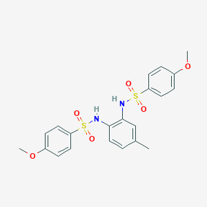 molecular formula C21H22N2O6S2 B457262 4-methoxy-N-(2-{[(4-methoxyphenyl)sulfonyl]amino}-4-methylphenyl)benzenesulfonamide 