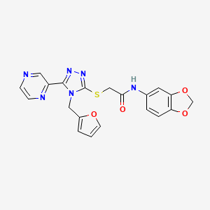 N-(1,3-benzodioxol-5-yl)-2-{[4-(furan-2-ylmethyl)-5-(pyrazin-2-yl)-4H-1,2,4-triazol-3-yl]sulfanyl}acetamide