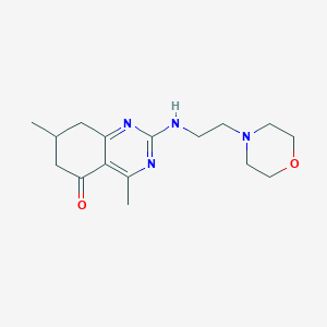 molecular formula C16H24N4O2 B4572633 4,7-dimethyl-2-[(2-morpholinoethyl)amino]-7,8-dihydro-5(6H)-quinazolinone 