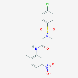 molecular formula C16H16ClN3O5S B4572662 N~2~-[(4-chlorophenyl)sulfonyl]-N~2~-methyl-N-(2-methyl-5-nitrophenyl)glycinamide 