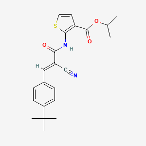 molecular formula C22H24N2O3S B4572685 异丙基 2-{[3-(4-叔丁基苯基)-2-氰基丙烯酰]氨基}-3-噻吩甲酸酯 