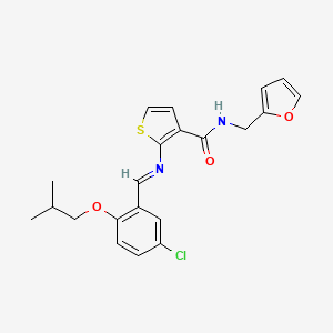 molecular formula C21H21ClN2O3S B4572701 2-[(5-chloro-2-isobutoxybenzylidene)amino]-N-(2-furylmethyl)-3-thiophenecarboxamide 