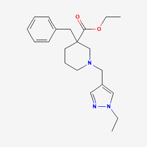 molecular formula C21H29N3O2 B4572721 3-苄基-1-[(1-乙基-1H-吡唑-4-基)甲基]-3-哌啶甲酸乙酯 