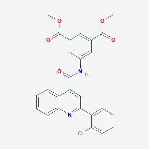 molecular formula C26H19ClN2O5 B457273 Dimethyl 5-({[2-(2-chlorophenyl)-4-quinolinyl]carbonyl}amino)isophthalate 