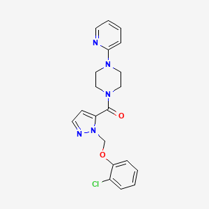 molecular formula C20H20ClN5O2 B4572734 1-({1-[(2-氯苯氧基)甲基]-1H-吡唑-5-基}羰基)-4-(2-吡啶基)哌嗪 