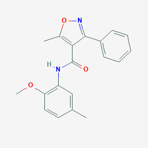 molecular formula C19H18N2O3 B457275 N-(2-methoxy-5-methylphenyl)-5-methyl-3-phenyl-1,2-oxazole-4-carboxamide 