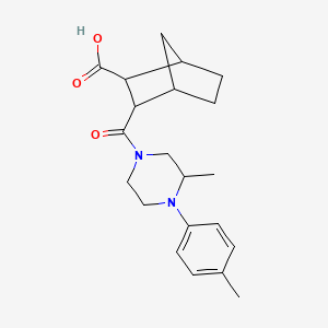 molecular formula C21H28N2O3 B4572754 3-{[3-Methyl-4-(4-methylphenyl)piperazin-1-yl]carbonyl}bicyclo[2.2.1]heptane-2-carboxylic acid 