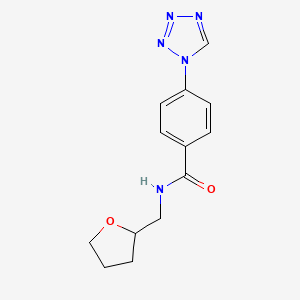 molecular formula C13H15N5O2 B4572756 N-(tetrahydrofuran-2-ylmethyl)-4-(1H-tetrazol-1-yl)benzamide 