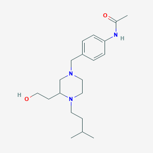 molecular formula C20H33N3O2 B4572768 N-(4-{[3-(2-hydroxyethyl)-4-(3-methylbutyl)-1-piperazinyl]methyl}phenyl)acetamide 