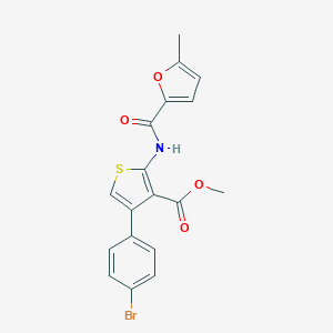 molecular formula C18H14BrNO4S B457277 Methyl 4-(4-bromophenyl)-2-[(5-methyl-2-furoyl)amino]-3-thiophenecarboxylate 