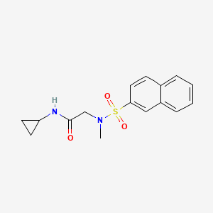 molecular formula C16H18N2O3S B4572782 N~1~-环丙基-N~2~-甲基-N~2~-(2-萘磺酰基)甘氨酰胺 