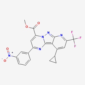 methyl 13-cyclopropyl-4-(3-nitrophenyl)-11-(trifluoromethyl)-3,7,8,10-tetrazatricyclo[7.4.0.02,7]trideca-1,3,5,8,10,12-hexaene-6-carboxylate