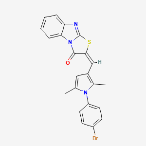 molecular formula C22H16BrN3OS B4572799 2-{[1-(4-溴苯基)-2,5-二甲基-1H-吡咯-3-基]亚甲基}[1,3]噻唑并[3,2-a]苯并咪唑-3(2H)-酮 CAS No. 6026-01-3