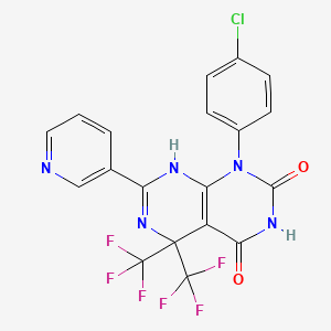 molecular formula C19H10ClF6N5O2 B4572804 1-(4-CHLOROPHENYL)-7-(PYRIDIN-3-YL)-5,5-BIS(TRIFLUOROMETHYL)-1H,2H,3H,4H,5H,8H-PYRIMIDO[4,5-D][1,3]DIAZINE-2,4-DIONE 