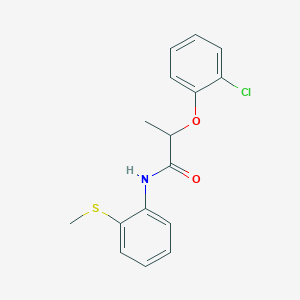 molecular formula C16H16ClNO2S B4572867 2-(2-chlorophenoxy)-N-[2-(methylthio)phenyl]propanamide 