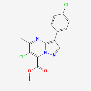 methyl 6-chloro-3-(4-chlorophenyl)-5-methylpyrazolo[1,5-a]pyrimidine-7-carboxylate