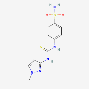 molecular formula C11H13N5O2S2 B4572887 4-({[(1-甲基-1H-吡唑-3-基)氨基]羰硫基}氨基)苯磺酰胺 