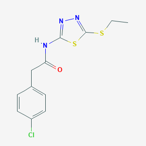 2-(4-chlorophenyl)-N-[5-(ethylsulfanyl)-1,3,4-thiadiazol-2-yl]acetamide