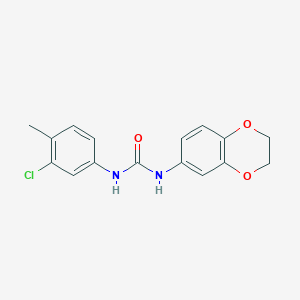 molecular formula C16H15ClN2O3 B4572918 N-(3-chloro-4-methylphenyl)-N'-(2,3-dihydro-1,4-benzodioxin-6-yl)urea 