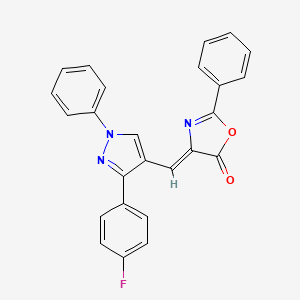 molecular formula C25H16FN3O2 B4572953 4-{[3-(4-氟苯基)-1-苯基-1H-吡唑-4-基]亚甲基}-2-苯基-1,3-噁唑-5(4H)-酮 CAS No. 5880-20-6