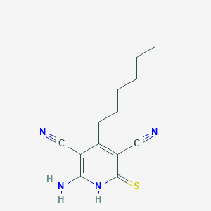 6-amino-4-heptyl-2-thioxo-1,2-dihydropyridine-3,5-dicarbonitrile