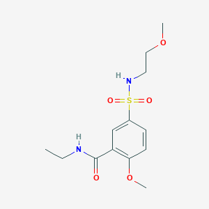 molecular formula C13H20N2O5S B4572970 N-乙基-2-甲氧基-5-{[(2-甲氧基乙基)氨基]磺酰基}苯甲酰胺 