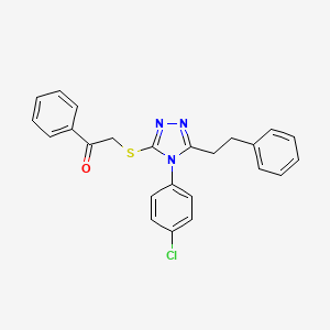 molecular formula C24H20ClN3OS B4572986 2-{[4-(4-chlorophenyl)-5-(2-phenylethyl)-4H-1,2,4-triazol-3-yl]thio}-1-phenylethanone 