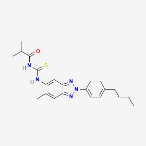 molecular formula C22H27N5OS B4572993 N-({[2-(4-butylphenyl)-6-methyl-2H-1,2,3-benzotriazol-5-yl]amino}carbonothioyl)-2-methylpropanamide 