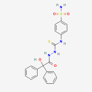 molecular formula C21H20N4O4S2 B4573006 N-[4-(氨基磺酰基)苯基]-2-[羟基(二苯基)乙酰基]肼基碳硫酰胺 