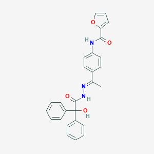 molecular formula C27H23N3O4 B457301 N-(4-{N-[hydroxy(diphenyl)acetyl]ethanehydrazonoyl}phenyl)-2-furamide 