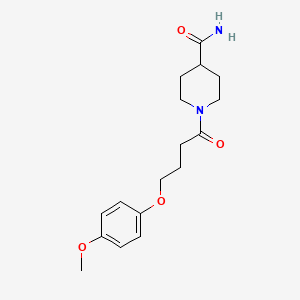 molecular formula C17H24N2O4 B4573026 1-[4-(4-甲氧基苯氧基)丁酰]-4-哌啶甲酰胺 