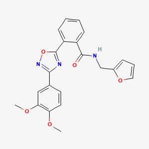 molecular formula C22H19N3O5 B4573040 2-[3-(3,4-二甲氧基苯基)-1,2,4-恶二唑-5-基]-N-(2-呋喃基甲基)苯甲酰胺 