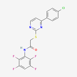 2-{[4-(4-CHLOROPHENYL)-2-PYRIMIDINYL]SULFANYL}-N~1~-(2,3,5,6-TETRAFLUOROPHENYL)ACETAMIDE