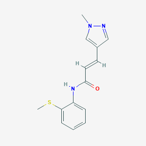 molecular formula C14H15N3OS B457305 3-(1-methyl-1H-pyrazol-4-yl)-N-[2-(methylsulfanyl)phenyl]acrylamide 