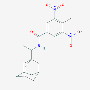 molecular formula C20H25N3O5 B457307 N-[1-(1-adamantyl)ethyl]-3,5-dinitro-4-methylbenzamide 