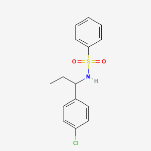 molecular formula C15H16ClNO2S B4573077 N-[1-(4-氯苯基)丙基]苯磺酰胺 